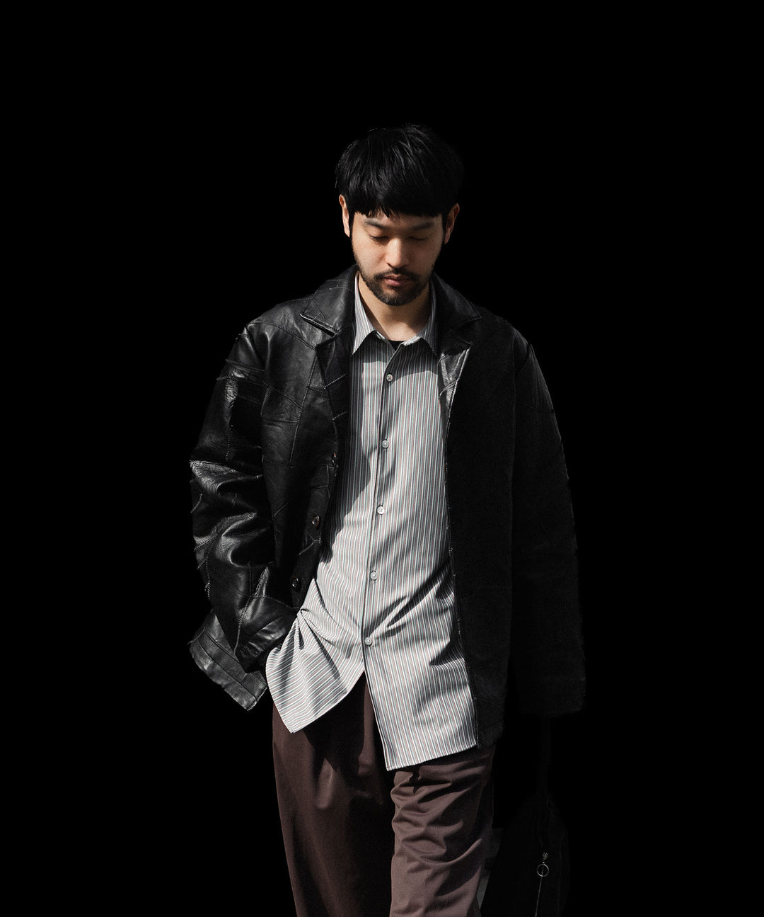 ANTHEM A アンセムエーのCOW LEATHER UNEVEN JACKETのBLACK 公式通販サイトsession福岡セレクトショップ