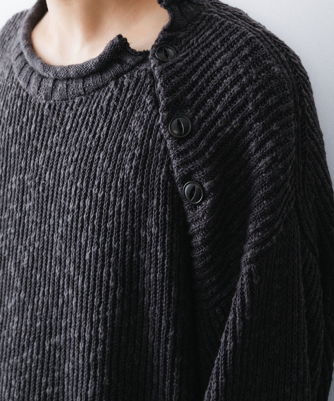 nakedgauge ネイキッドゲージのCOTTON LINEN LOOSE FIT SWEATERのCHARCOAL GRAY 公式通販サイトsession福岡セレクトショップ
