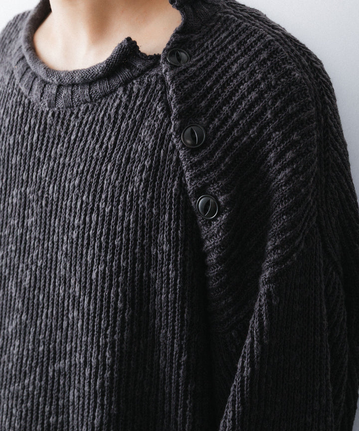 nakedgauge ネイキッドゲージのCOTTON LINEN LOOSE FIT SWEATERのCHARCOAL GRAY 公式通販サイトsession福岡セレクトショップ