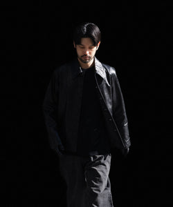 CODA / コーダ】BLACK SYNTHETIC LEATHER CUT OUT TIERED JACKET