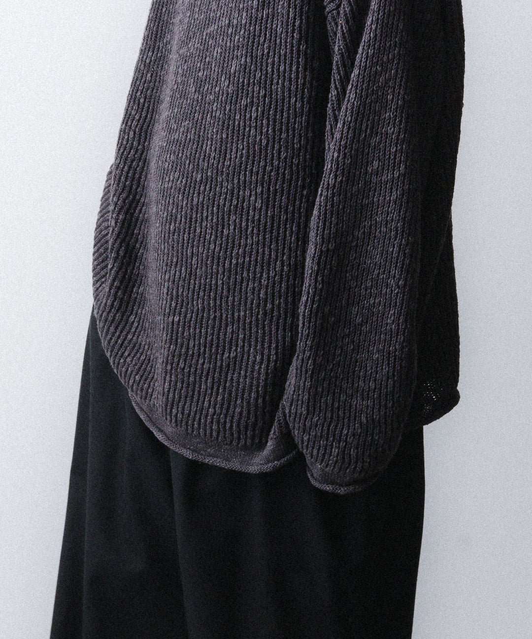 nakedgauge ネイキッドゲージのCOTTON LINEN LOOSE FIT SWEATERのCHARCOAL GRAY 公式通販サイトsession福岡セレクトショップ