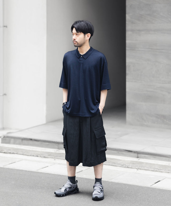 WWW WRAPINKNOT wool wearのS/S POLO SHIRTのNAVY 公式通販サイトsession福岡セレクトショップ