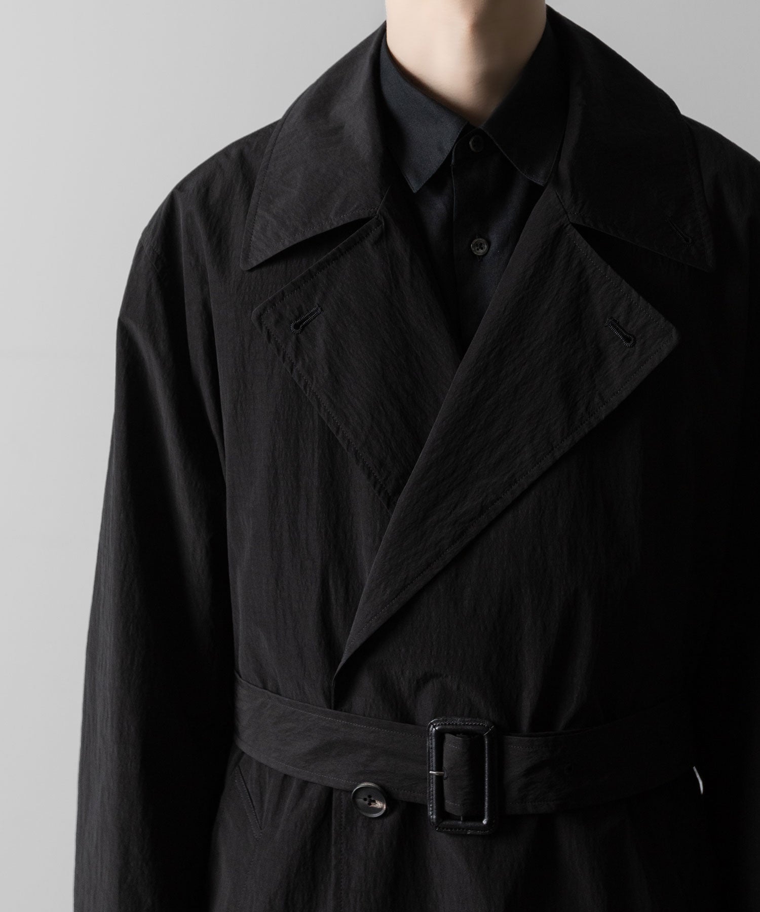 ssstein(シュタイン)のWINDPROOF NYLON DOUBLE BREASTED COAT - BLACK 公式通販サイトsession福岡セレクトショップ