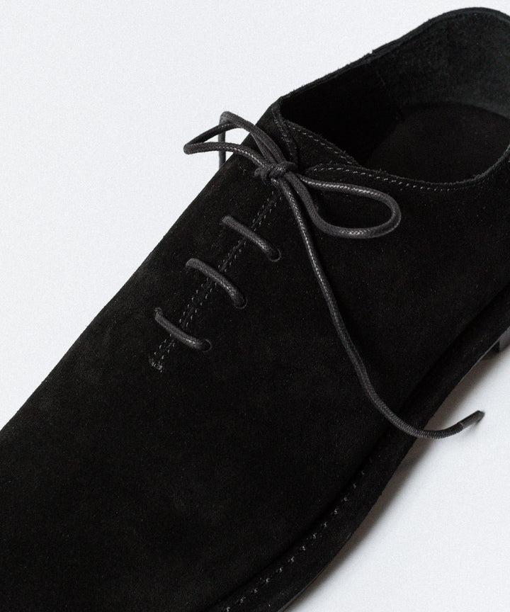 ATTACHMENT アタッチメントのCOW LEATHER SUEDE BABOUCHE - BLACKの公式通販サイトsession福岡セレクトショップ
