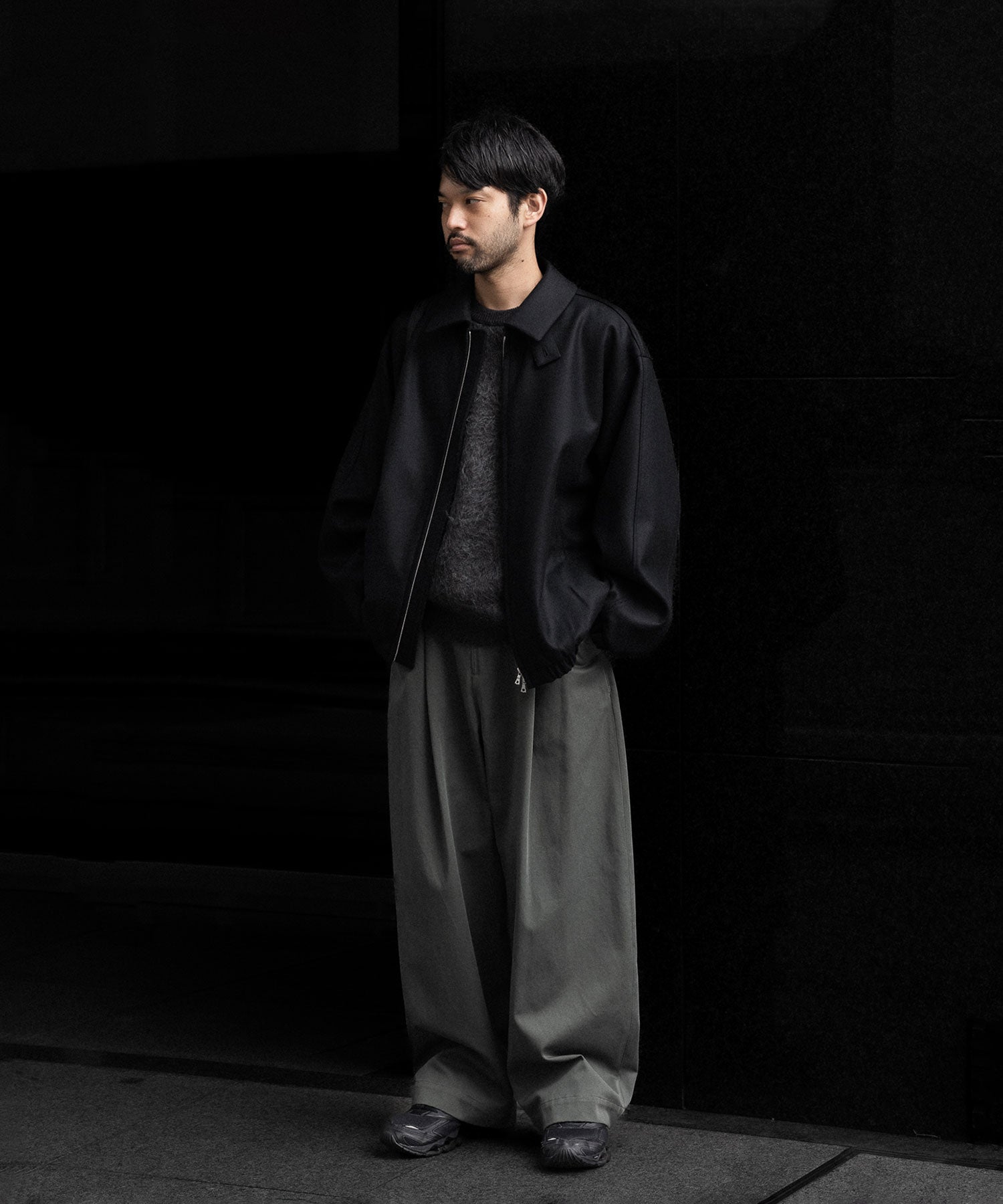 ssstein / シュタイン】MELTON OVERSIZED ZIP JACKET - BLACK | 公式