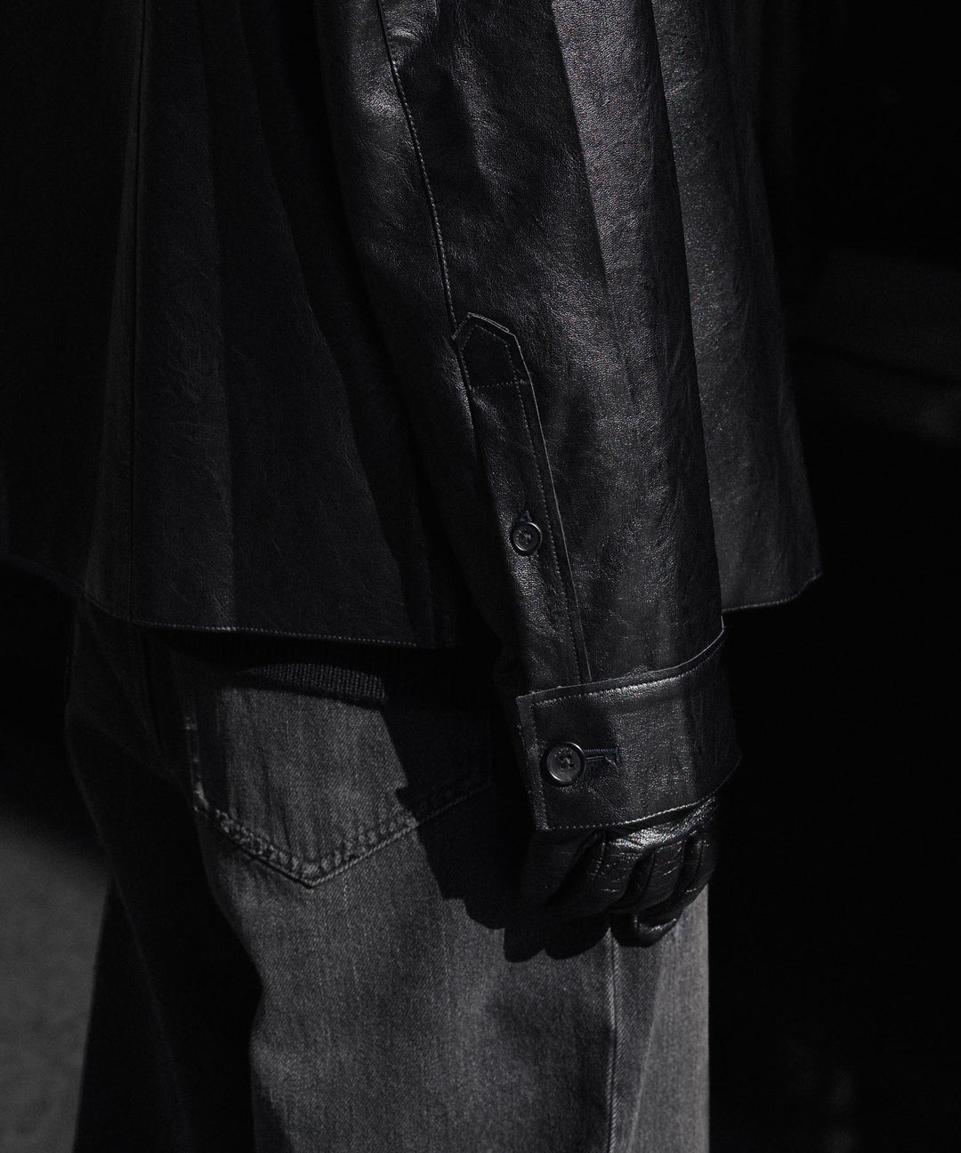 CODA コーダ BLACK SYNTHETIC LEATHER CUT OUT TIERED JACKETのBLACK 公式通販サイトsession福岡セレクトショップ