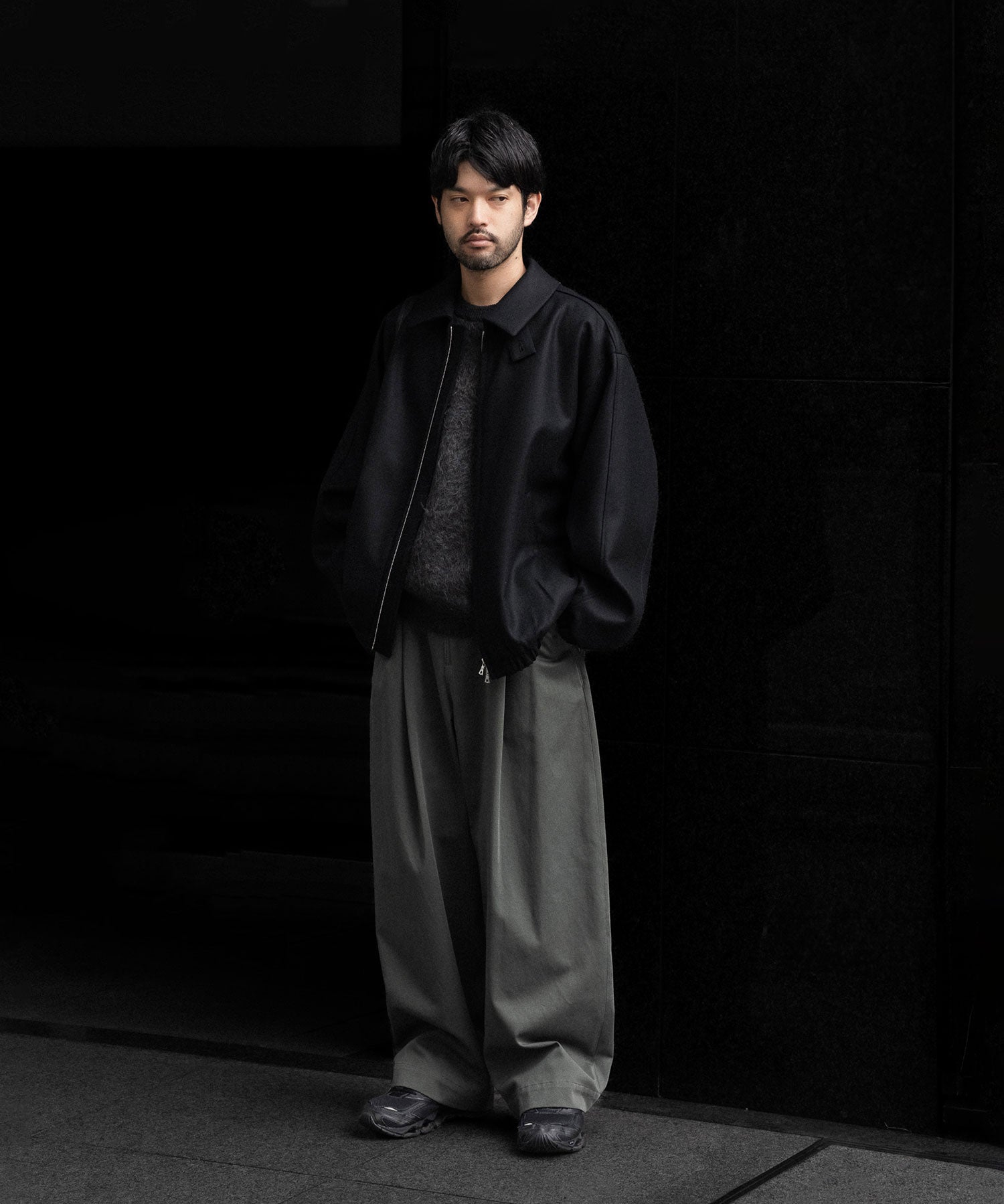 ssstein / シュタイン】MELTON OVERSIZED ZIP JACKET - BLACK | 公式