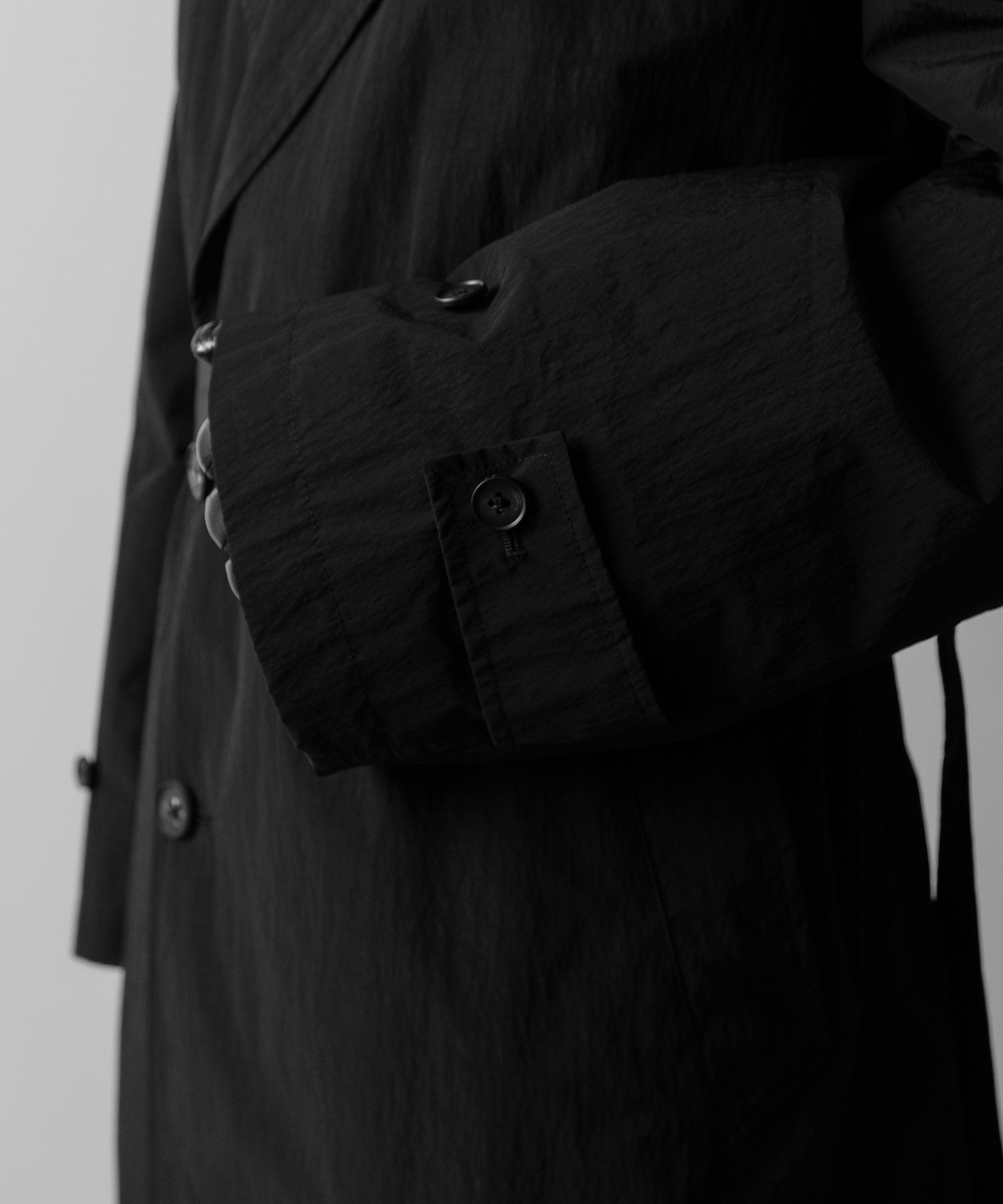 ssstein(シュタイン)のWINDPROOF NYLON DOUBLE BREASTED COAT - BLACK 公式通販サイトsession福岡セレクトショップ