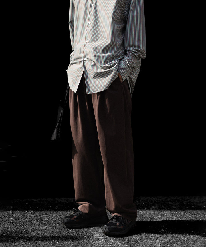 KANEMASA PHIL. カネマサフィルの36G NYLON TUCK EASY PANTSのBROWN DYE 公式通販サイトsession福岡セレクトショップ