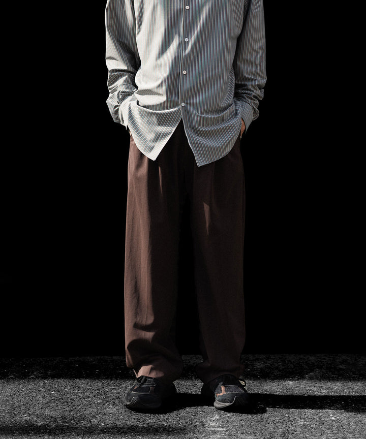 KANEMASA PHIL. カネマサフィルの36G NYLON TUCK EASY PANTSのBROWN DYE 公式通販サイトsession福岡セレクトショップ