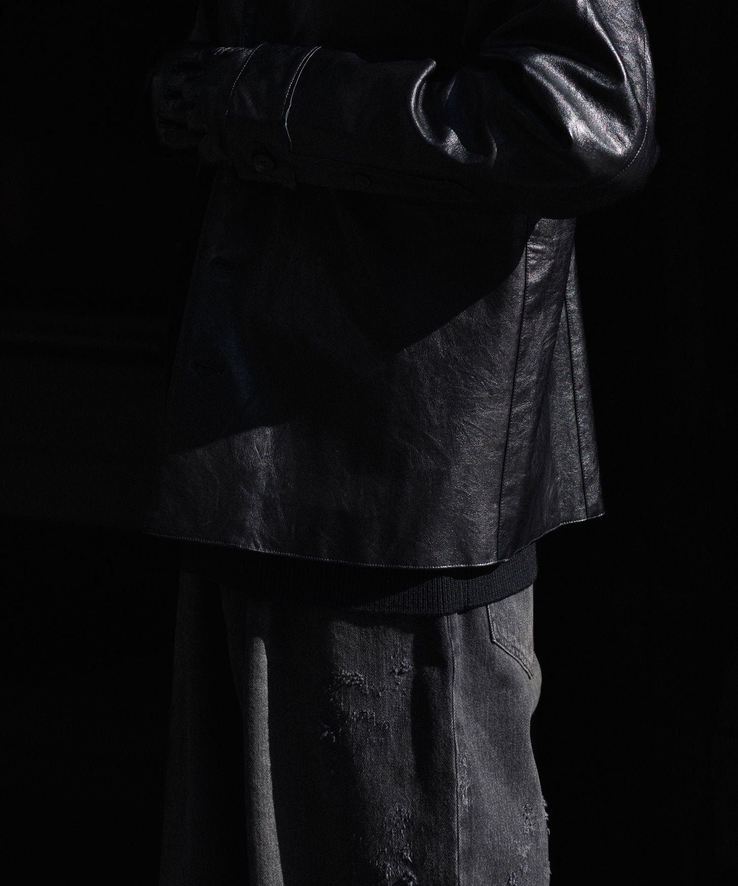 CODA コーダ BLACK SYNTHETIC LEATHER CUT OUT TIERED JACKETのBLACK 公式通販サイトsession福岡セレクトショップ