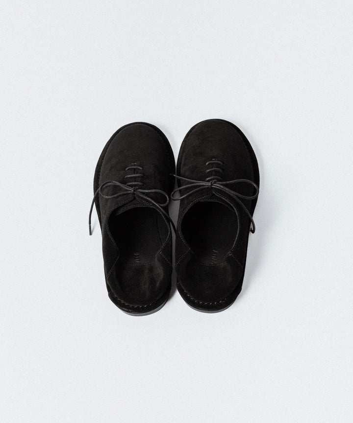ATTACHMENT アタッチメントのCOW LEATHER SUEDE BABOUCHE - BLACKの公式通販サイトsession福岡セレクトショップ