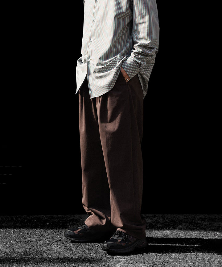 KANEMASA PHIL. カネマサフィルの36G NYLON TUCK EASY PANTSのBROWN DYE 公式通販サイトsession福岡セレクトショップ