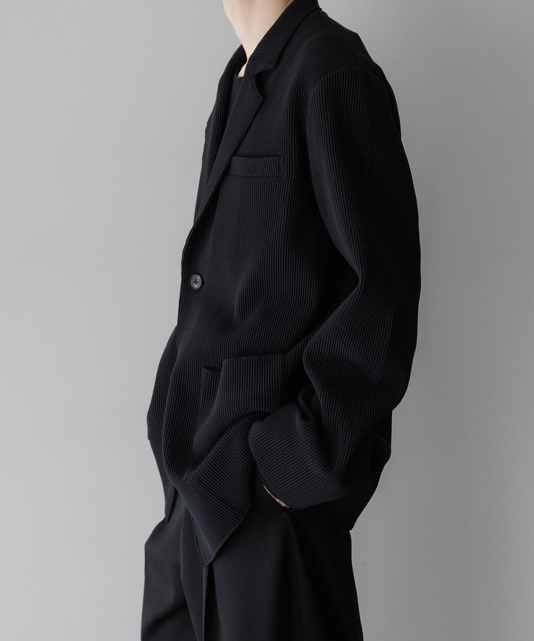 【stein】ssstein シュタインのOVERSIZED GRADATION PLEATS JACKETのBLACK　 公式通販サイトsession福岡セレクトショップ