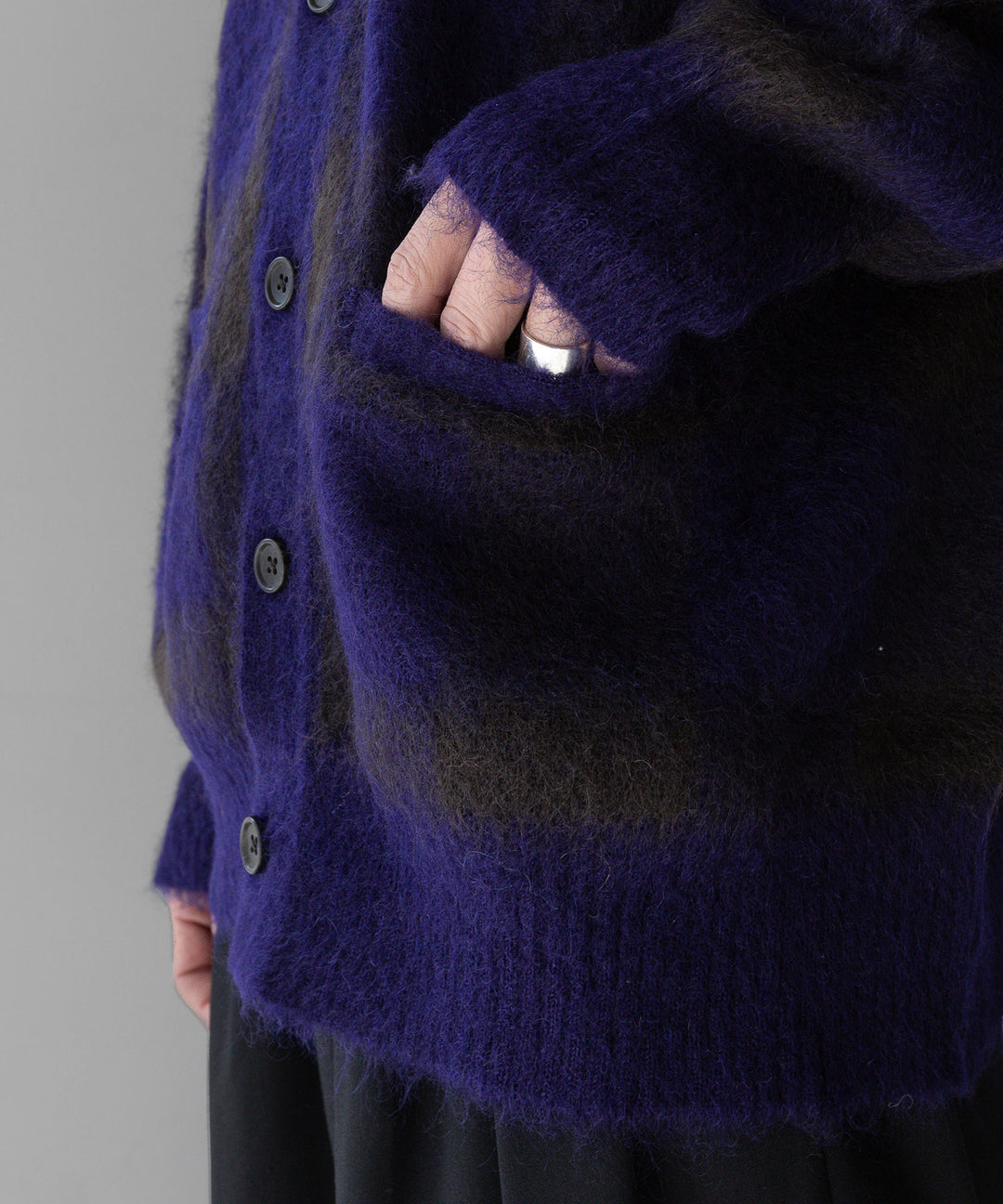stein(シュタイン)のCOLOR COMBINATION MOHAIR CARDIGANのBLOCK CHECK 公式通販サイトsession福岡セレクトショップ