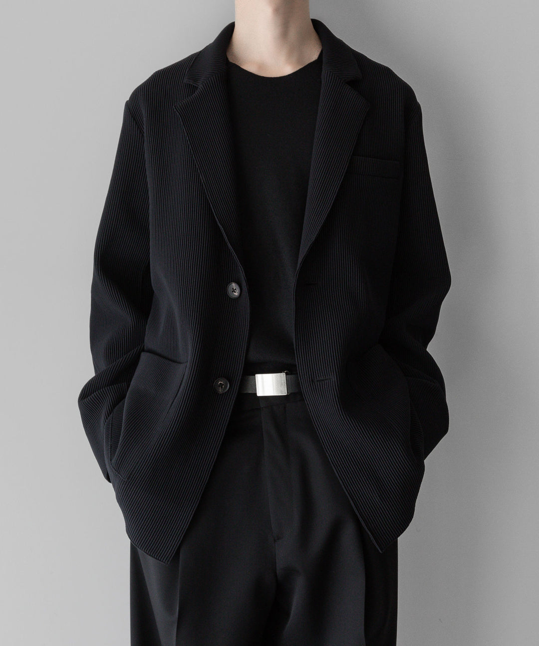 【stein】ssstein シュタインのOVERSIZED GRADATION PLEATS JACKETのBLACK　 公式通販サイトsession福岡セレクトショップ