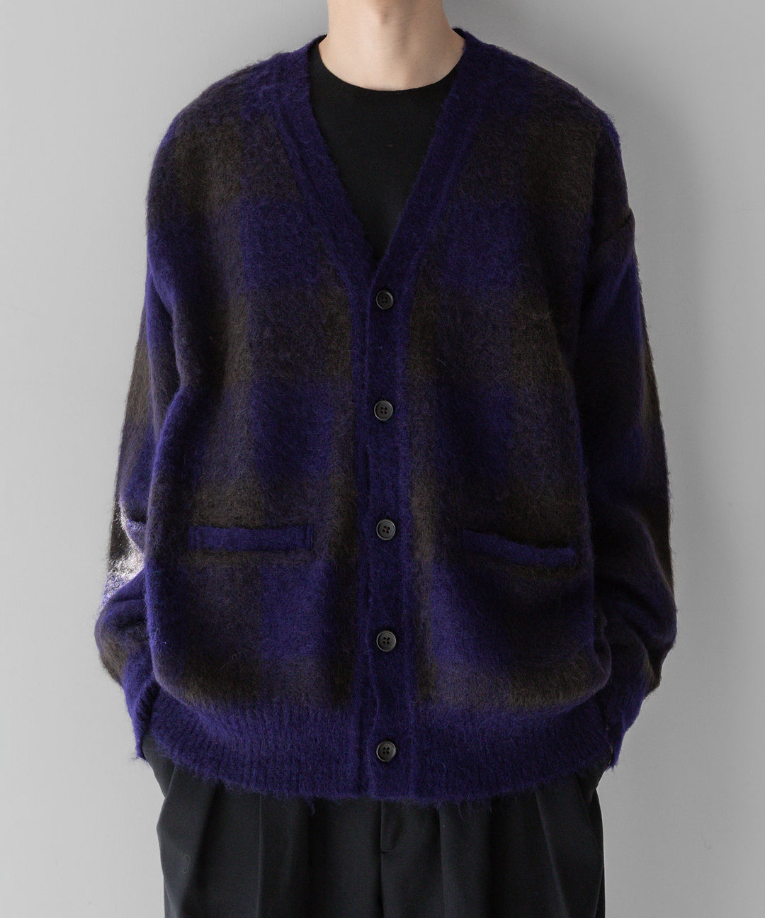 stein(シュタイン)のCOLOR COMBINATION MOHAIR CARDIGANのBLOCK CHECK 公式通販サイトsession福岡セレクトショップ