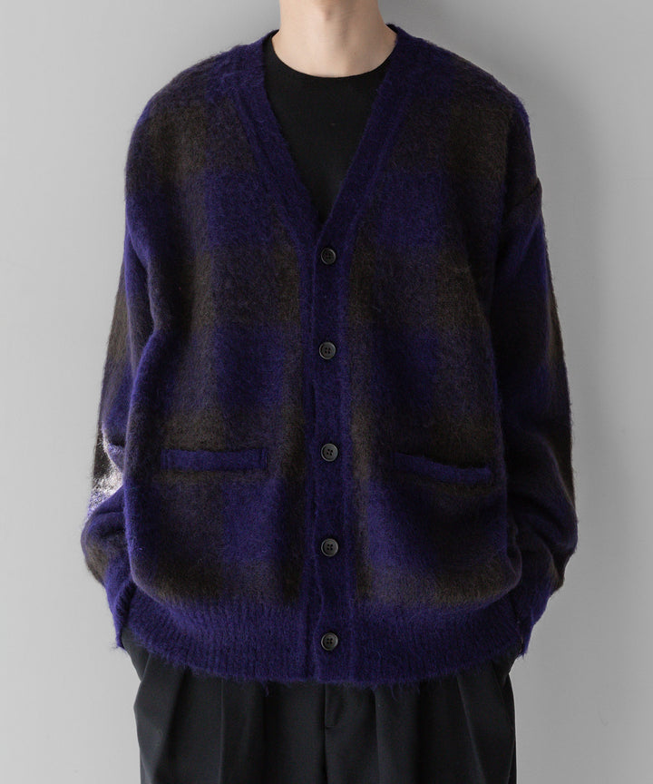 stein(シュタイン)のCOLOR COMBINATION MOHAIR CARDIGANのBLOCK CHECK 公式通販サイトsession福岡セレクトショップ