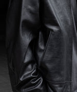 画像をギャラリービューアに読み込む, 【ANTHEM A】LAMB LEATHER MILITARY BLOUSON - BLACK
