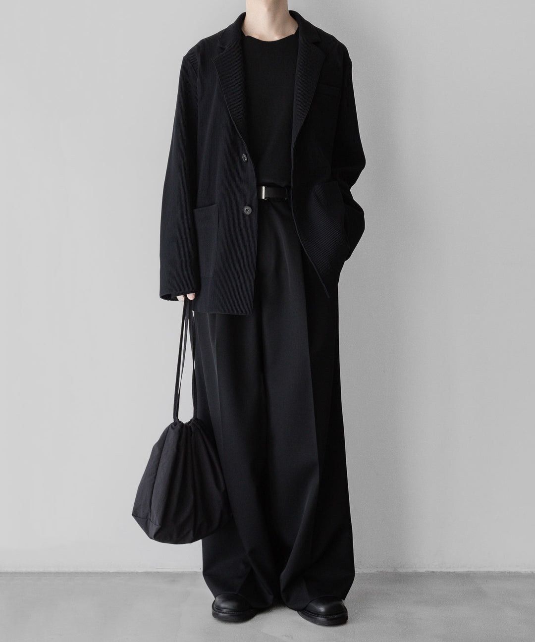 【stein】ssstein シュタインのOVERSIZED GRADATION PLEATS JACKETのBLACK　 公式通販サイトsession福岡セレクトショップ