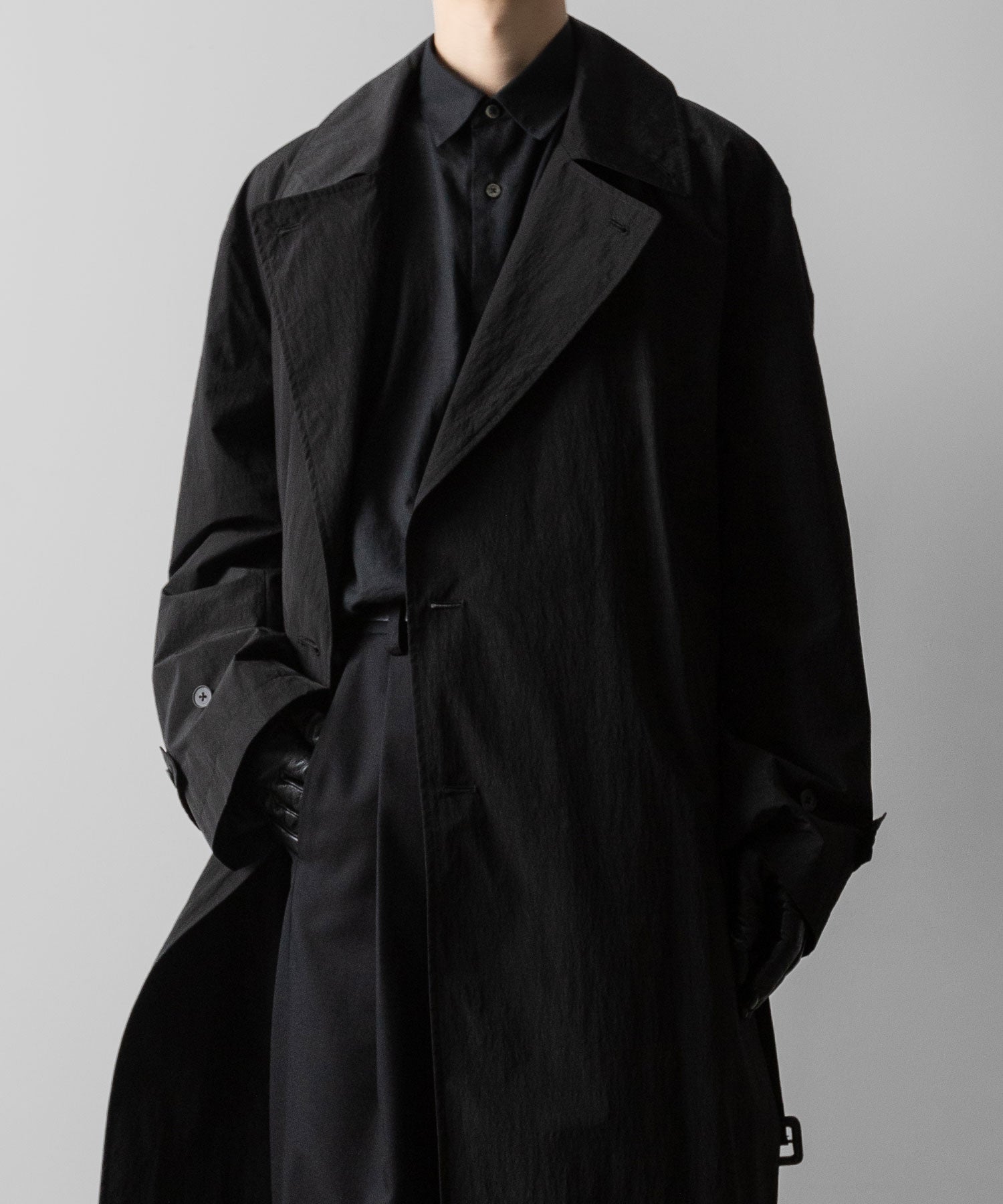 ssstein(シュタイン)のWINDPROOF NYLON DOUBLE BREASTED COAT - BLACK 公式通販サイトsession福岡セレクトショップ