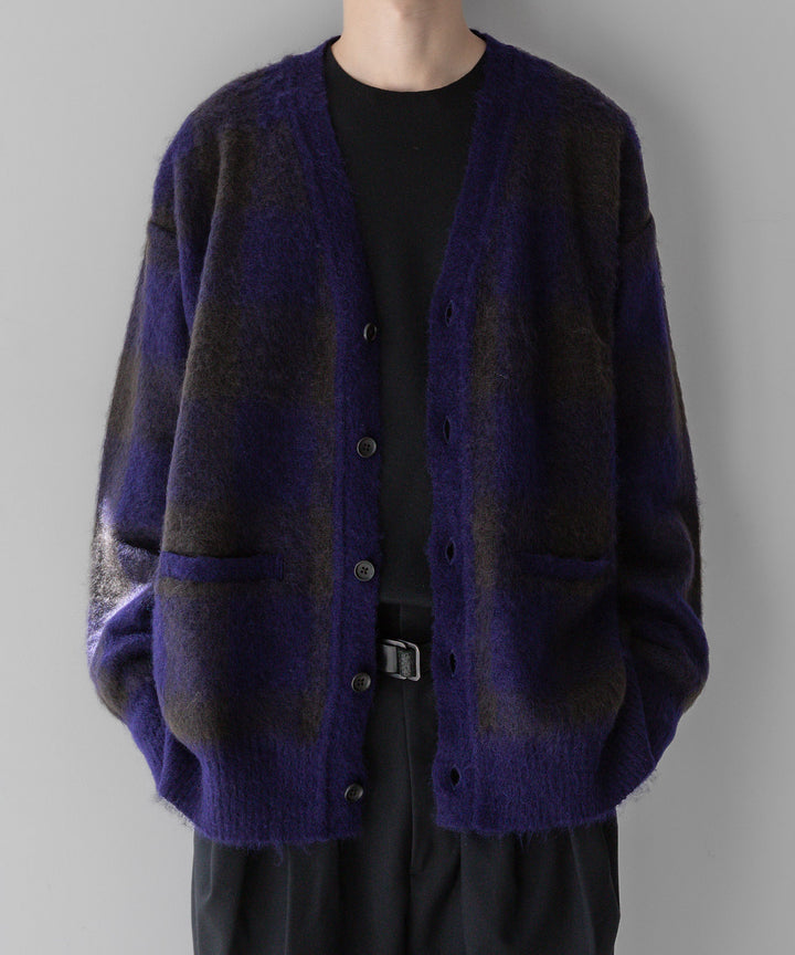 stein(シュタイン)のCOLOR COMBINATION MOHAIR CARDIGANのBLOCK CHECK 公式通販サイトsession福岡セレクトショップ