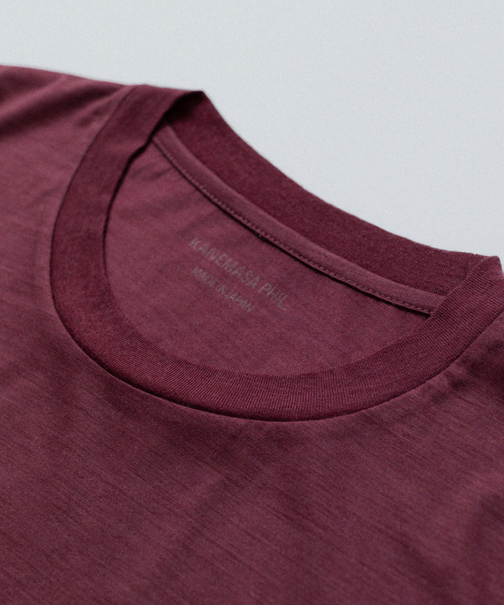 KANEMASA PHIL. カネマサフィル 36G WOOL S/S TEEのWINE RED 公式通販サイトsession福岡セレクトショップ 
