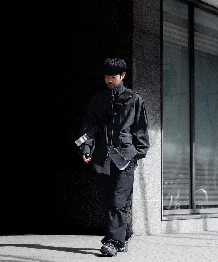 【paratrait】BARK SKIN BLOUSON - CHARCOAL