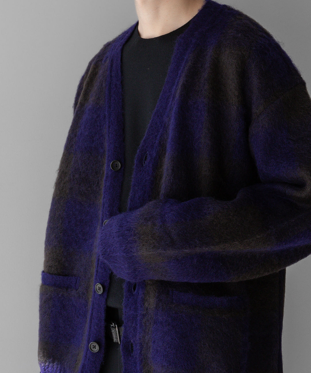 stein(シュタイン)のCOLOR COMBINATION MOHAIR CARDIGANのBLOCK CHECK 公式通販サイトsession福岡セレクトショップ