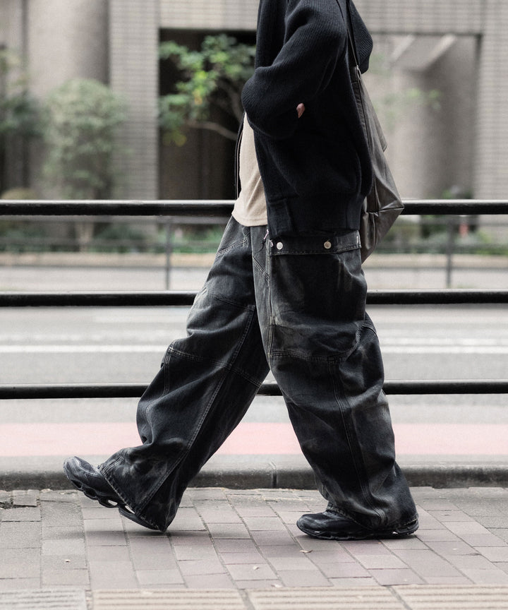 SUBLATIONS サブレーションズのDENIM BANANA CUTTING PANTSのUSED BLACK 公式通販サイトsession福岡セレクトショップ