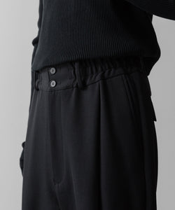 SUBLATIONS サブレーションズのHEAVY WOOL GABARDINE FLARE EASY TROUSERS - BLACKの公式通販サイトsession福岡セレクトショップ