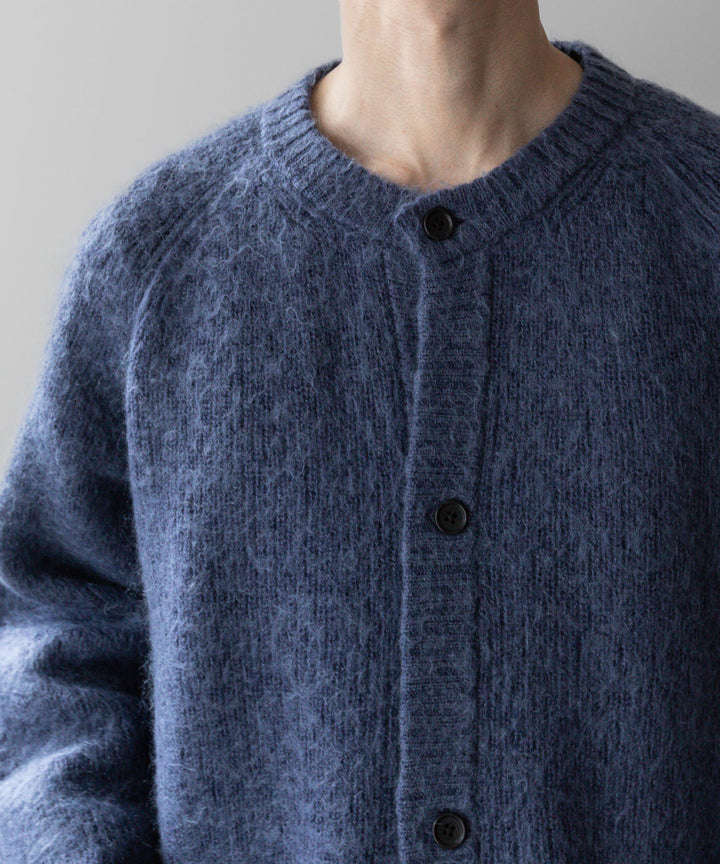 stein(シュタイン)の23AWコレクションKID MOHAIR KNIT CARDIGANのBLUE GREY