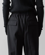 画像をギャラリービューアに読み込む, SUBLATIONS サブレーションズのHEAVY WOOL GABARDINE FLARE EASY TROUSERS - BLACKの公式通販サイトsession福岡セレクトショップ
