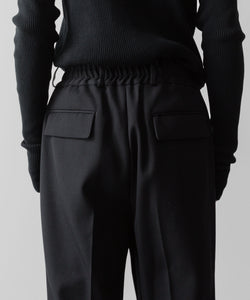 SUBLATIONS サブレーションズのHEAVY WOOL GABARDINE FLARE EASY TROUSERS - BLACKの公式通販サイトsession福岡セレクトショップ