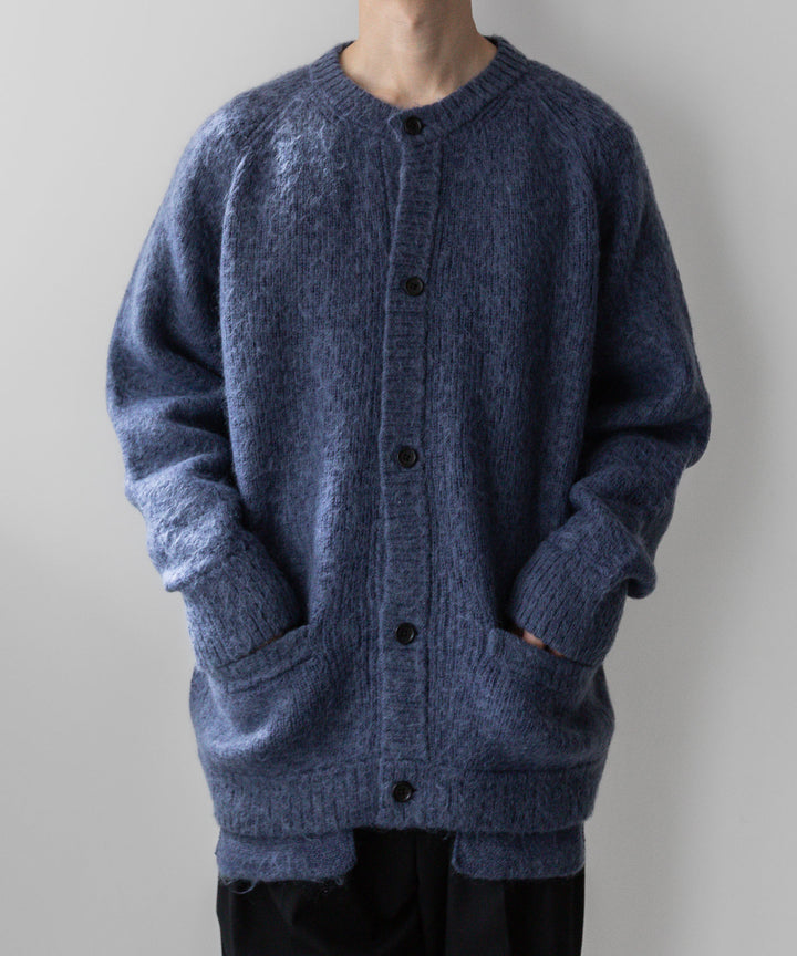 stein(シュタイン)の23AWコレクションKID MOHAIR KNIT CARDIGANのBLUE GREY