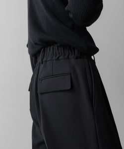 SUBLATIONS サブレーションズのHEAVY WOOL GABARDINE FLARE EASY TROUSERS - BLACKの公式通販サイトsession福岡セレクトショップ