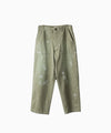 【INTÉRIM】MILK PAINT VINTAGE WASH ORGANIC COTTON US ARMY M-47 HBT BAKER PANTS - OLIVE