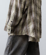 画像をギャラリービューアに読み込む, 【CODA】YELLOW BROWN CHECKED WASHED THRASHED STRUCTURED SHIRT - YELLOW BROWN CHECK
