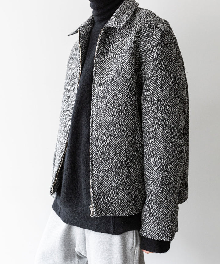 【INTÉRIM】LIMITED BIG DOT DONEGAL HARRINGTON JACKET - GRAY DOTS