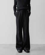 画像をギャラリービューアに読み込む, SUBLATIONS サブレーションズのHEAVY WOOL GABARDINE FLARE EASY TROUSERS - BLACKの公式通販サイトsession福岡セレクトショップ
