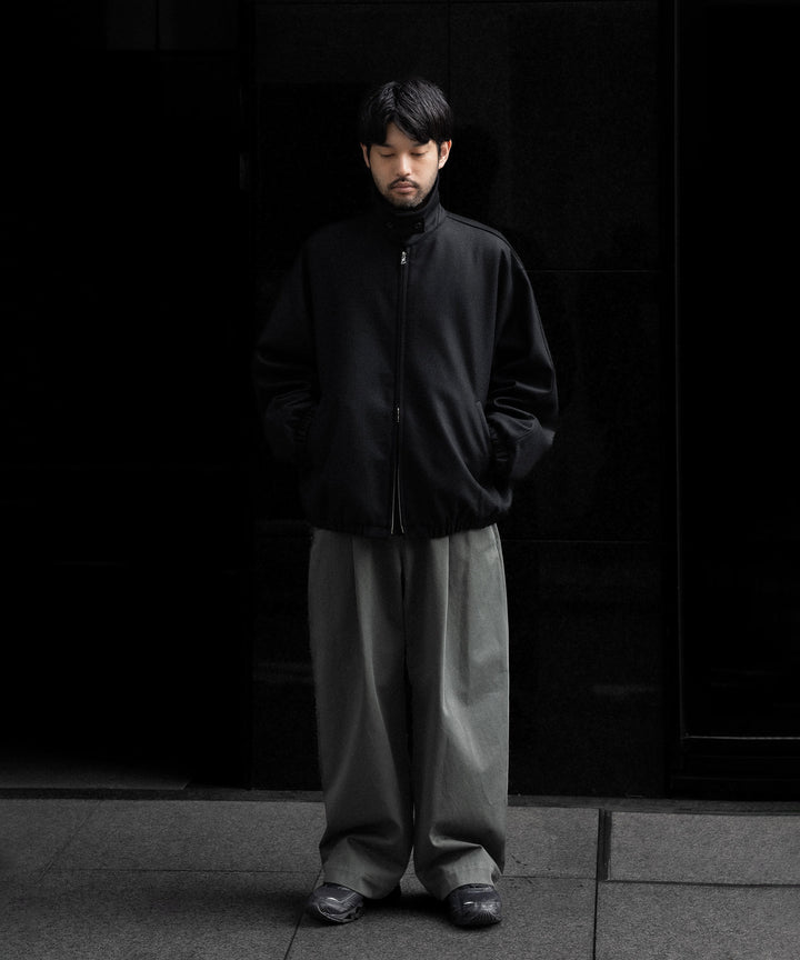 【ssstein】MELTON OVERSIZED ZIP JACKET - BLACK