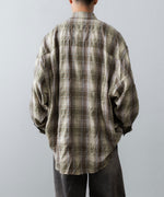 画像をギャラリービューアに読み込む, 【CODA】YELLOW BROWN CHECKED WASHED THRASHED STRUCTURED SHIRT - YELLOW BROWN CHECK
