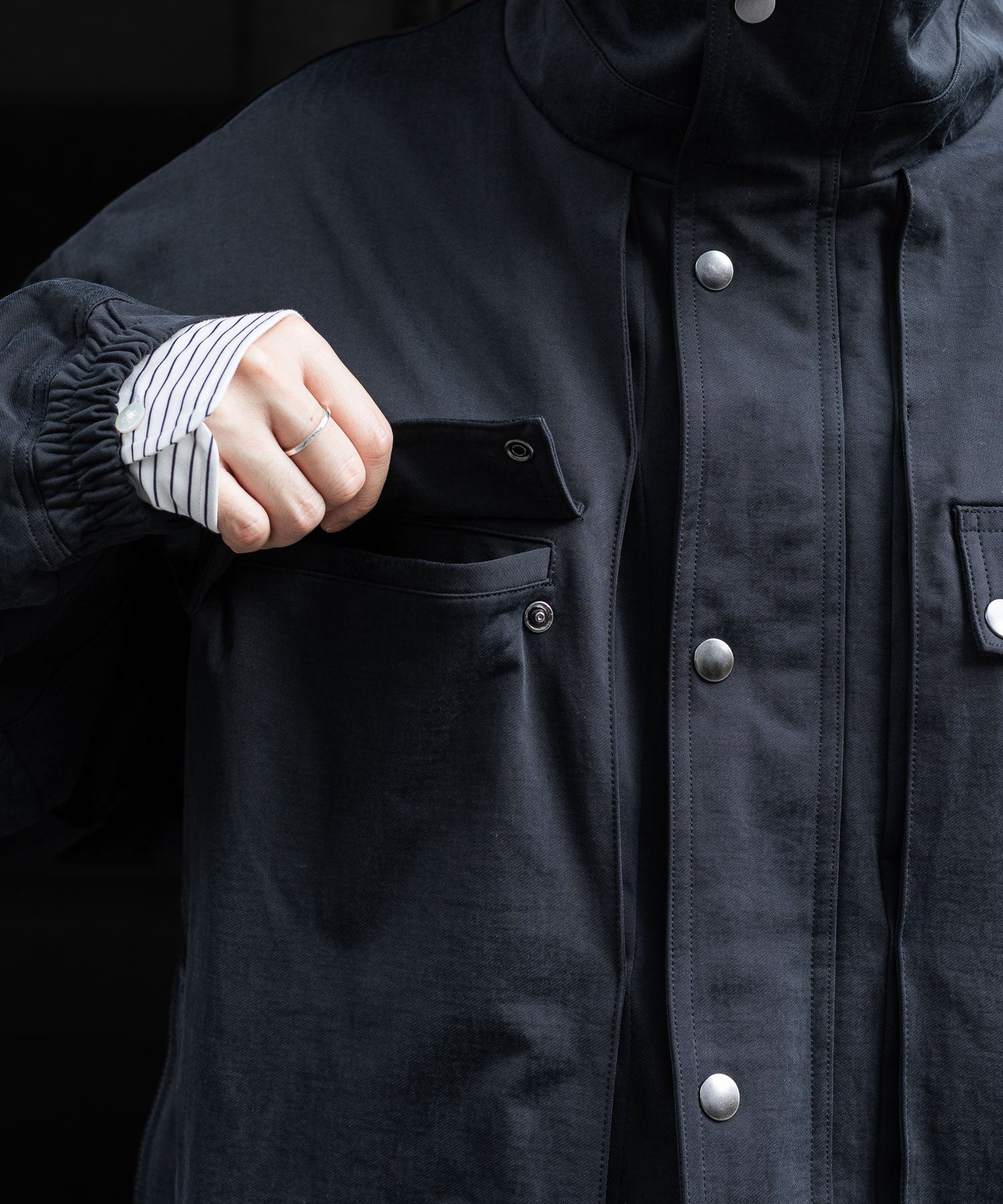 KANEMASA PHIL.-カネマサフィルの36G ECONYL SOLID TECH BLOUSONのBLACK公式通販サイトsession福岡セレクトショップ