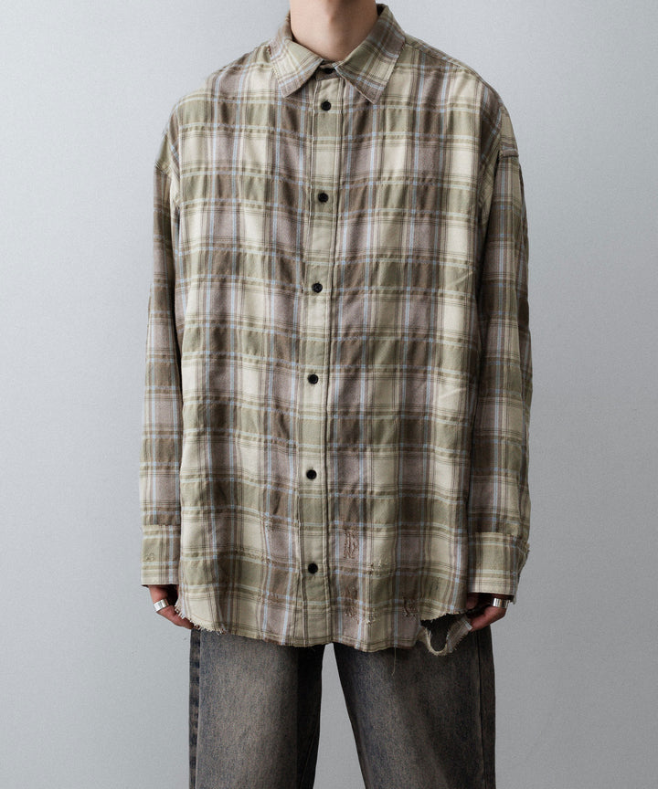 CODA コーダ YELLOW BROWN CHECKED WASHED THRASHED STRUCTURED SHIRTのYELLOW BROWN CHECK 公式通販サイトsession福岡セレクトショップ
