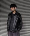 【ANTHEM A】LAMB LEATHER MILITARY BLOUSON - BLACK
