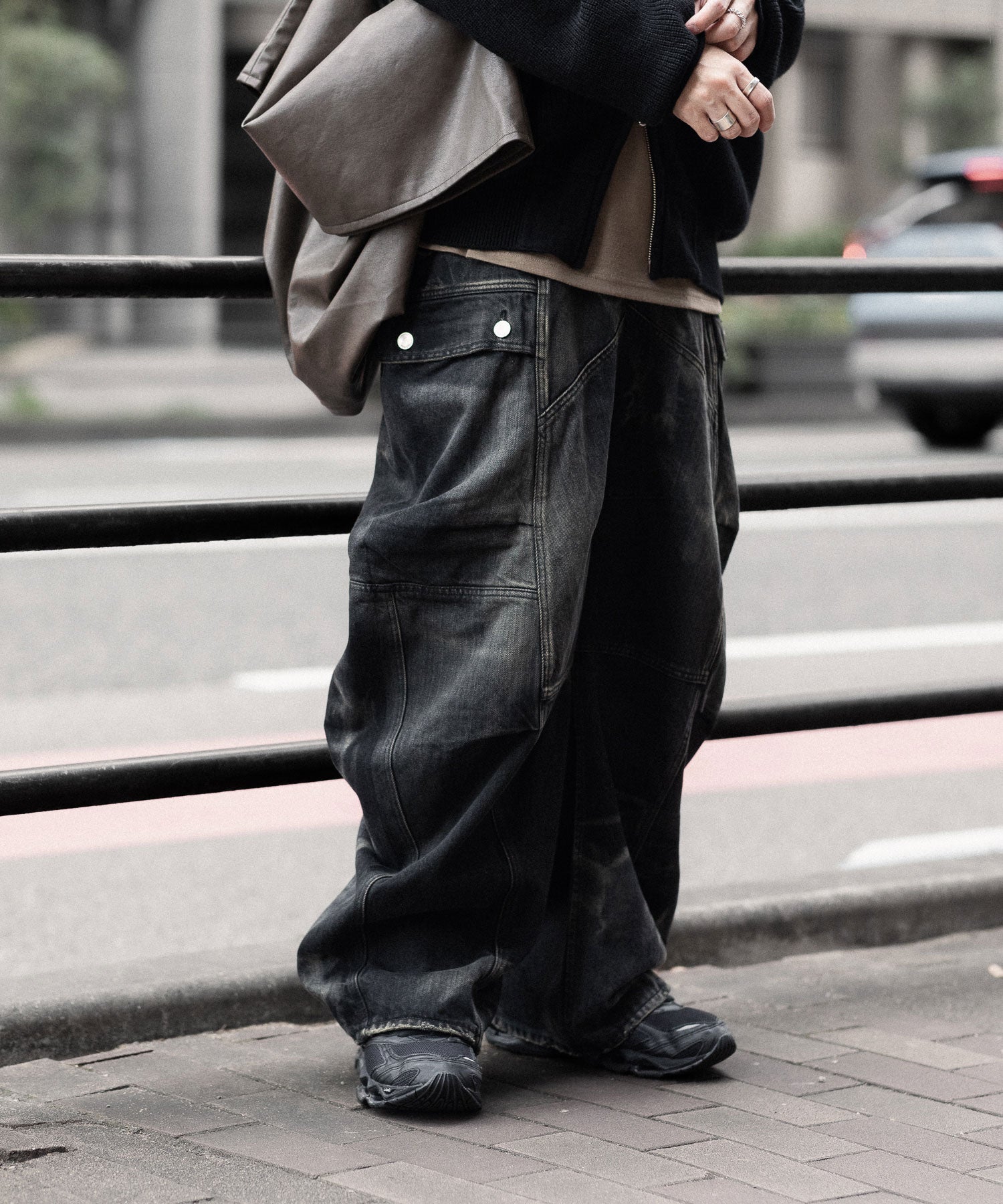 SUBLATIONS サブレーションズのDENIM BANANA CUTTING PANTSのUSED BLACK 公式通販サイトsession福岡セレクトショップ