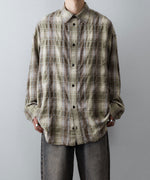 画像をギャラリービューアに読み込む, 【CODA】YELLOW BROWN CHECKED WASHED THRASHED STRUCTURED SHIRT - YELLOW BROWN CHECK
