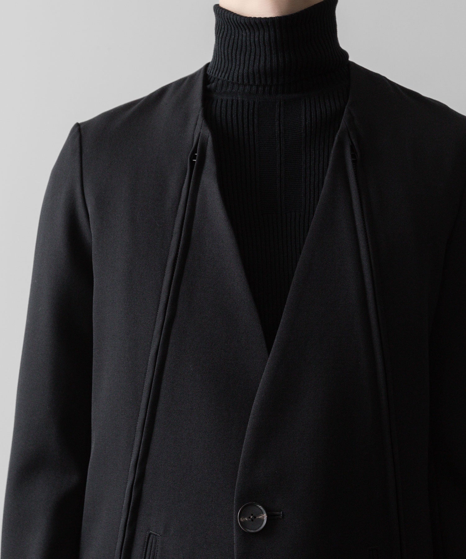 SUBLATIONS サブレーションズのHEAVY WOOL NO COLLAR PRISONER JACKET - BLACKの公式通販サイトsession福岡セレクトショップ