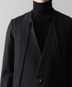 画像をギャラリービューアに読み込む, SUBLATIONS サブレーションズのHEAVY WOOL NO COLLAR PRISONER JACKET - BLACKの公式通販サイトsession福岡セレクトショップ
