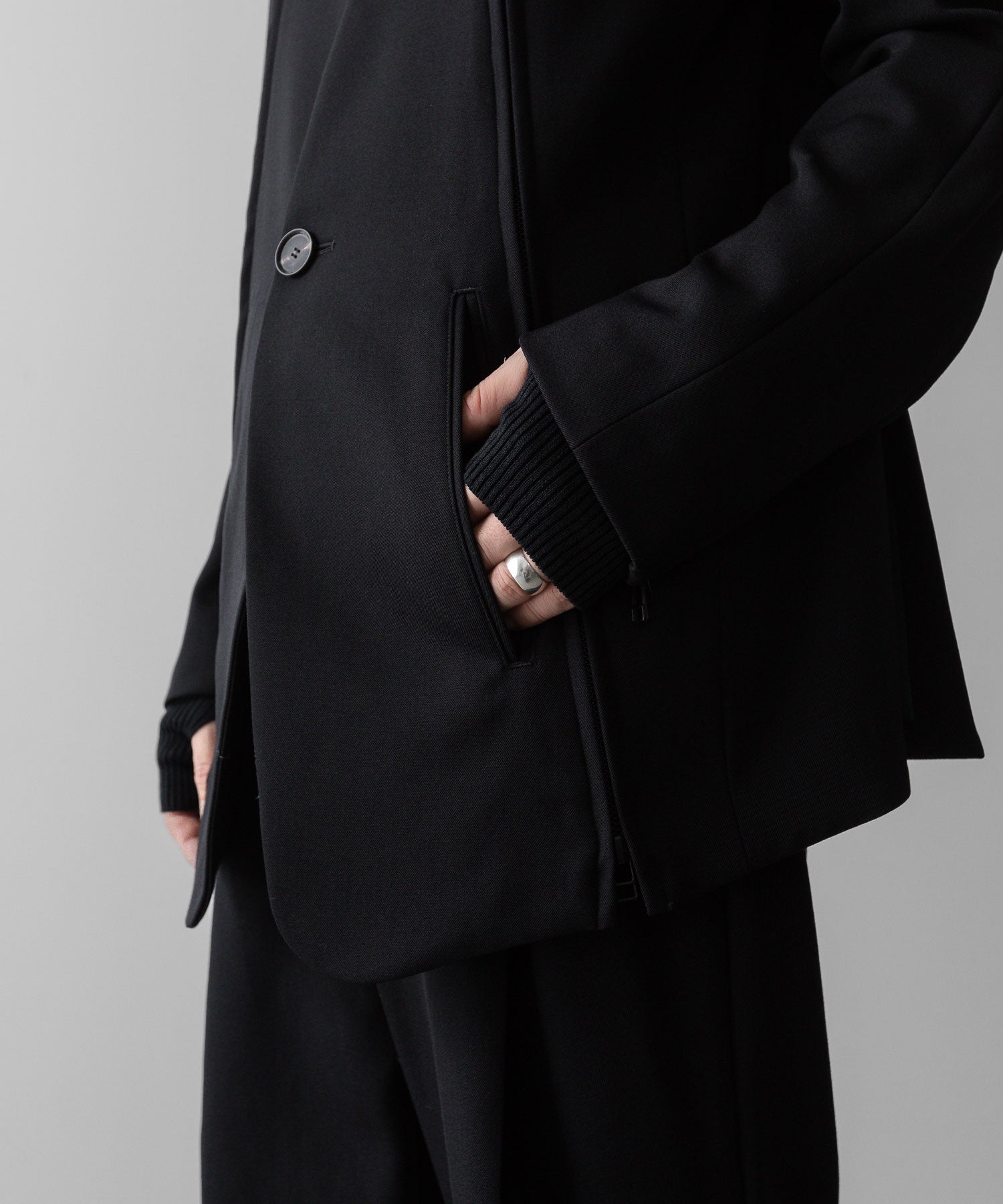 SUBLATIONS サブレーションズのHEAVY WOOL NO COLLAR PRISONER JACKET - BLACKの公式通販サイトsession福岡セレクトショップ